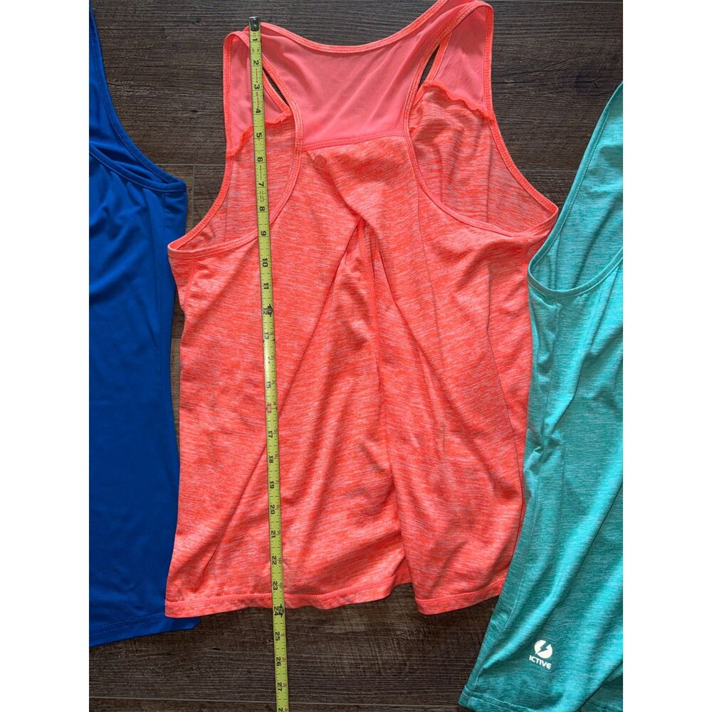 Lot of 3 Size Large EUC Like New active racerback tanks Royal Orange Green - Picture 8 of 16